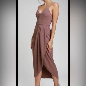 NEW Lulus Small Reinette Mauve Purple Midi Dress